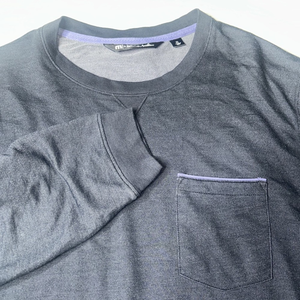 Travis Mathew Lanegan Shirt Mens  Grey Long Sleeve Crew Lightweight Pullover XL